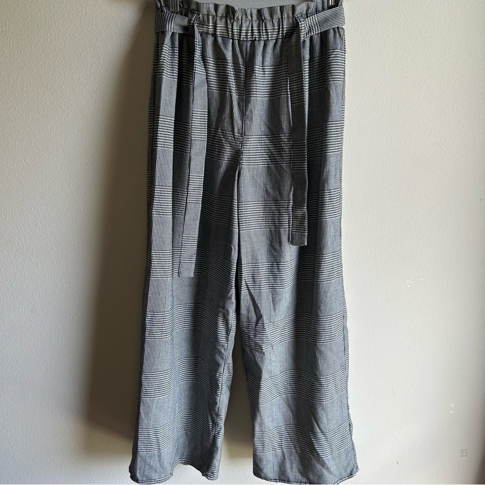 houndstooth paper bag pants